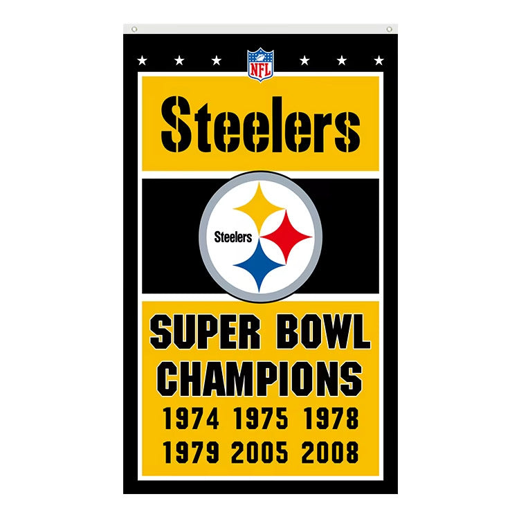Pittsburgh Steelers Super Bowl Champions Novelty Flag Banner NEW! 3 ft x 5 ft Home & Garden:Yard, Garden & Outdoor Living:Décor:Flags Cozy Home Treasures